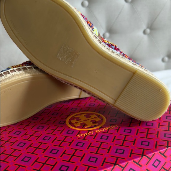 Tory Burch Everly Crochet Espadrilles Multicolor Flats Size 7.5 - Picture 4 of 12